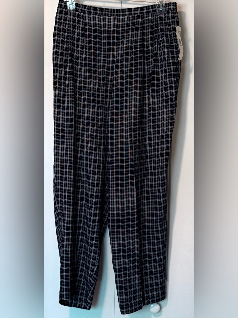 Jones New York Black Plaid Lightweight Slacks